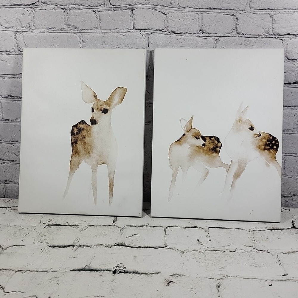 IKEA PJATTERYD PJÄTTERYD Picture On Canvas Deers 2 Pack 11x15" 905.180.79 Framed